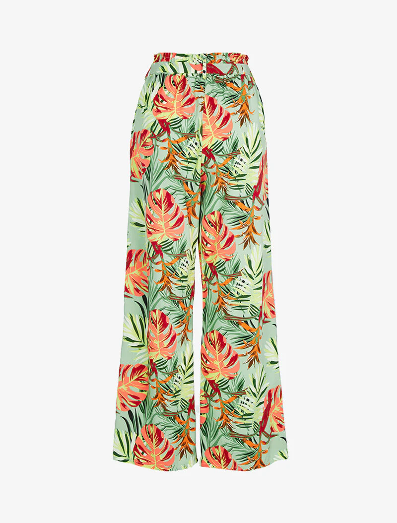 Broek met een tropische print - groen - Image 2