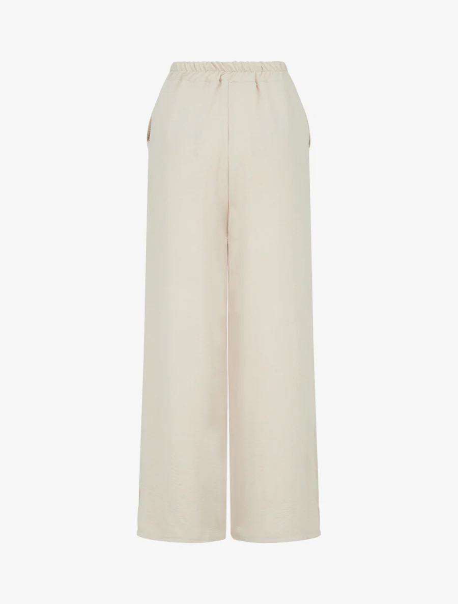 Broek met geborduurde randen - Beige - Image 2