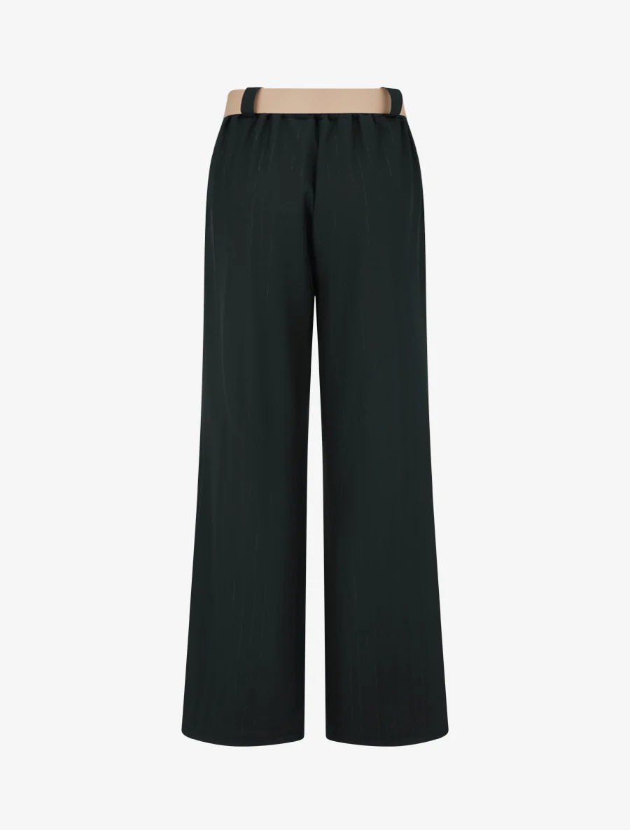 Broek met iriserende krijtstrepen - Zwart - Image 2