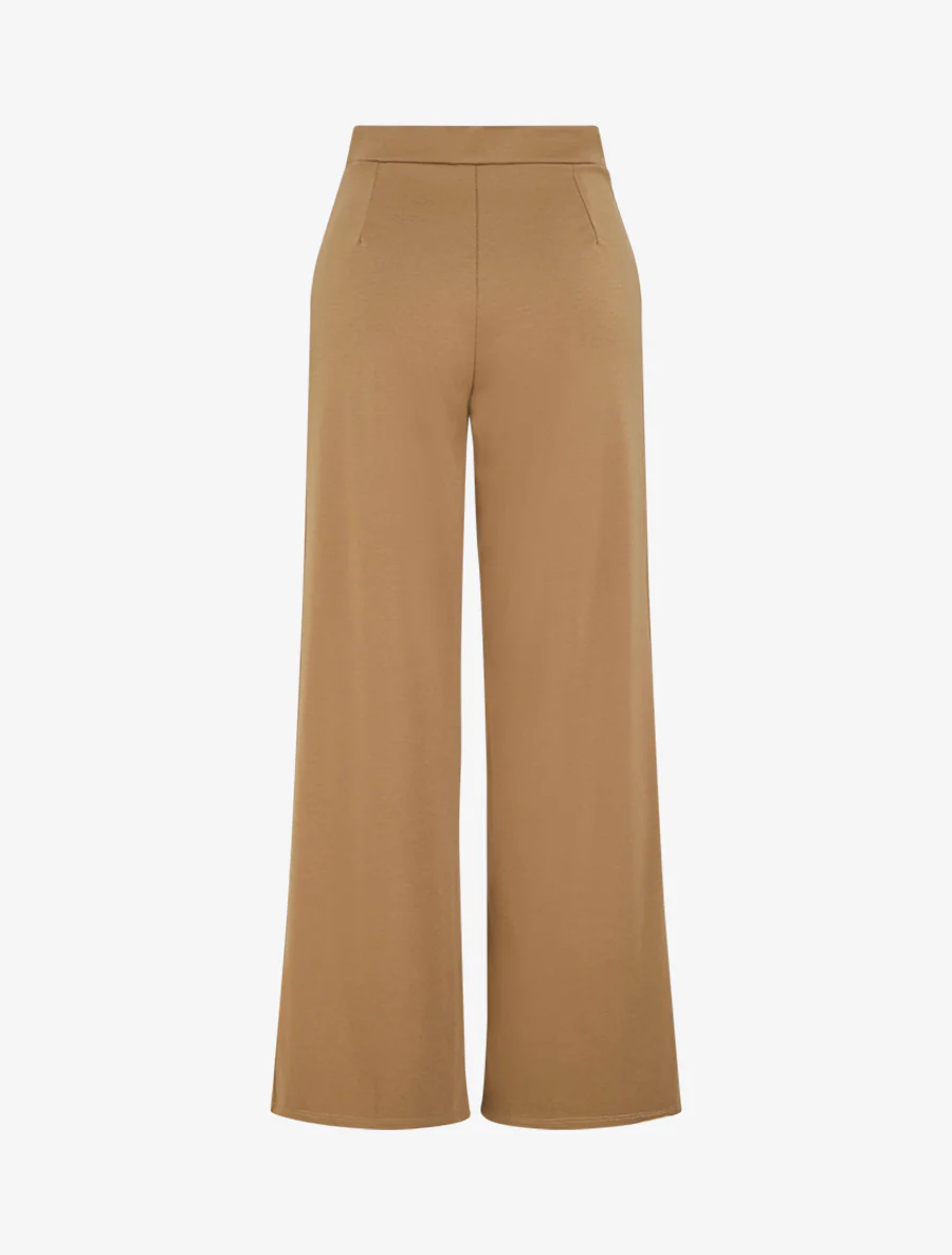 Broek met knoopsluiting aan de zijkant. - Kameel - Image 2