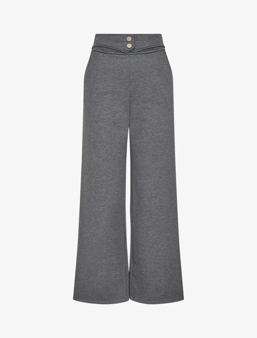 Broek met knoopsluiting aan de zijkant. - Antracietgrijs