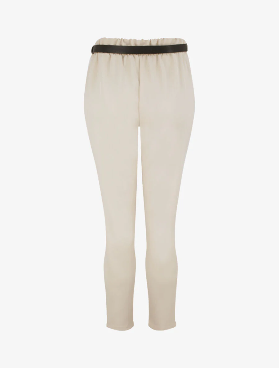 Broek met pijpen en riem - Beige - Image 2