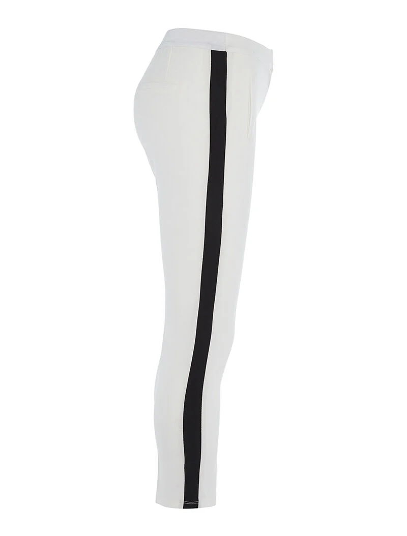 Sportieve broek met strepen - ecru - Image 3