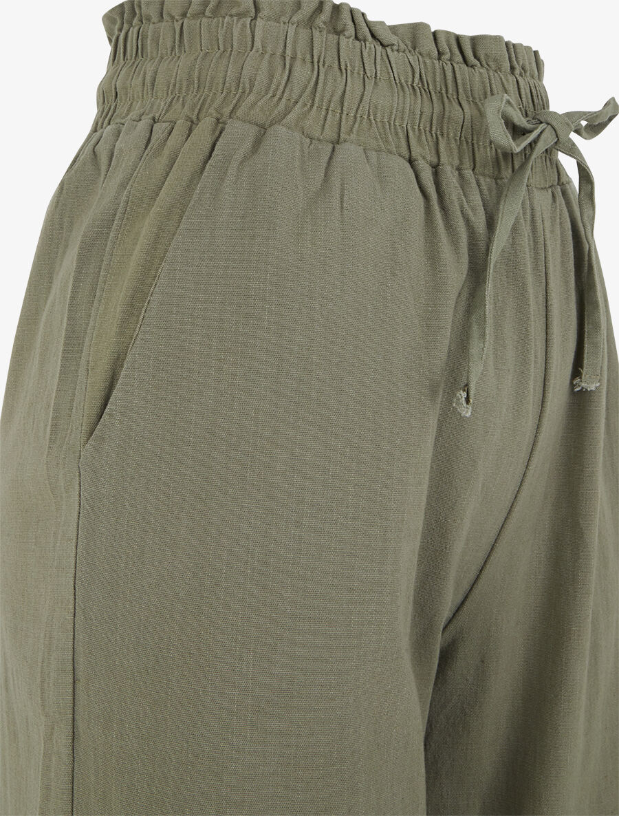 Broek met stretch in linnenlook - Kakigroen - Image 3