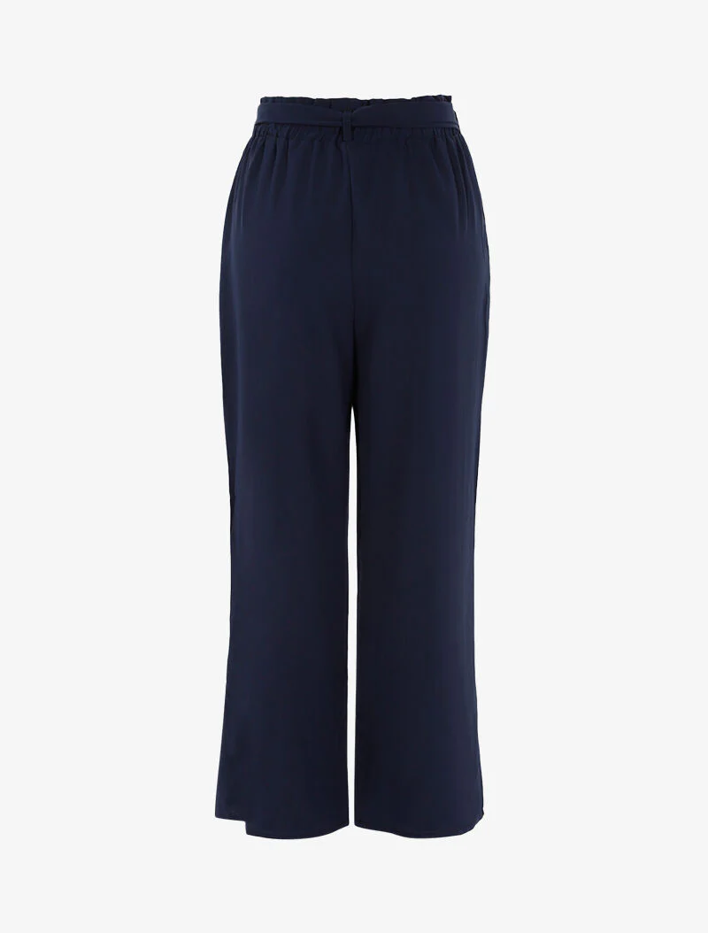Vloeiende broek met wijde snit - marineblauw - Image 2