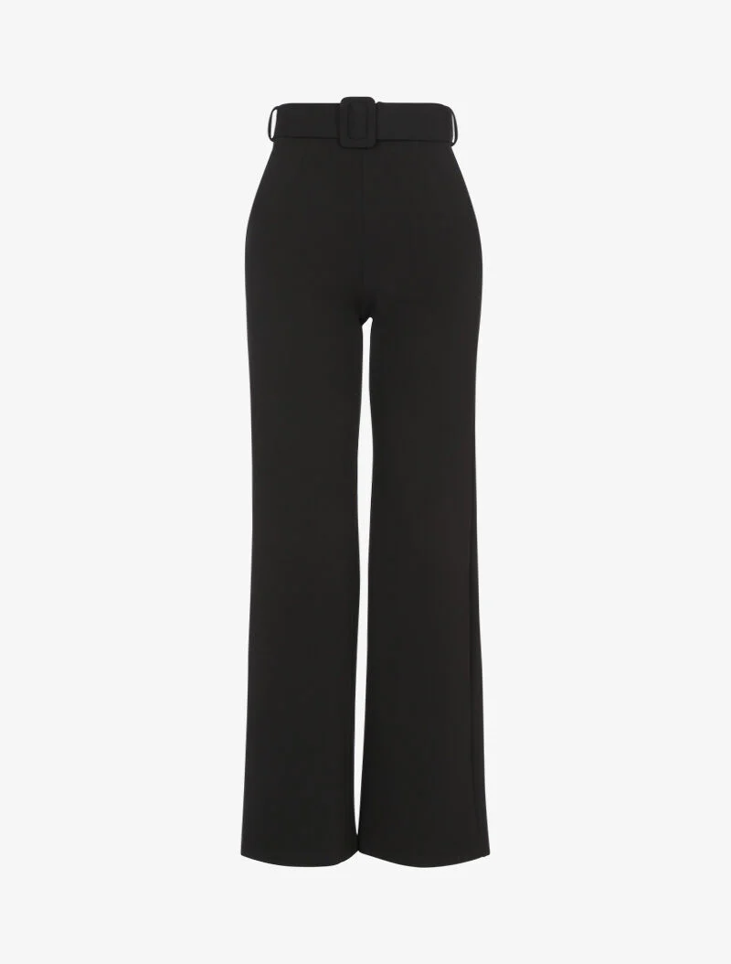 Effen wijde broek - zwart