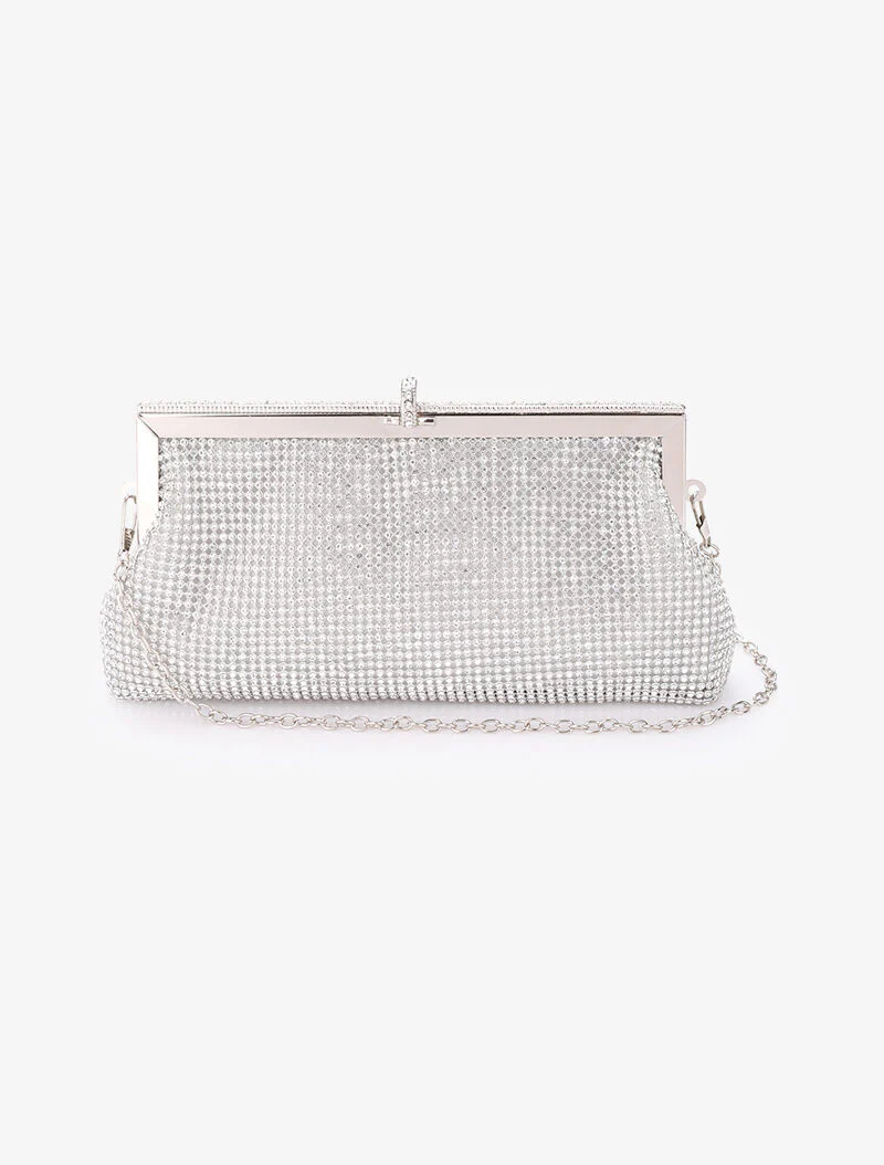 Strass beursstijl tas - Zilver - Image 3