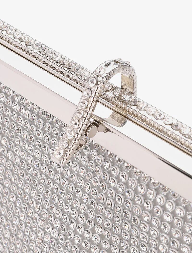 Strass beursstijl tas - Zilver - Image 4