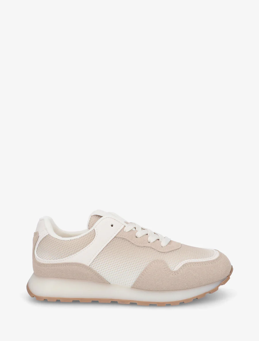 Canvas en suède sneakers met een rubberen zool. - Lichtmol