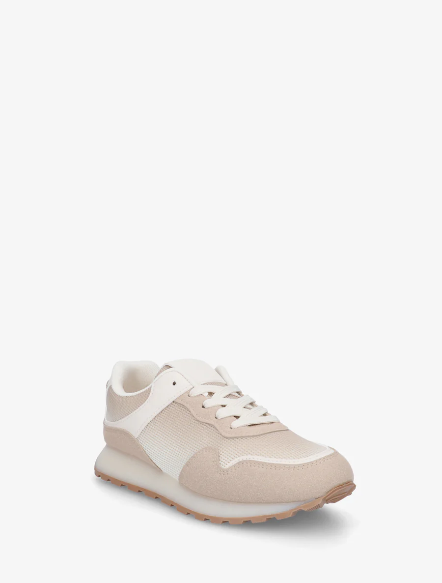 Canvas en suède sneakers met een rubberen zool. - Lichtmol - Image 2