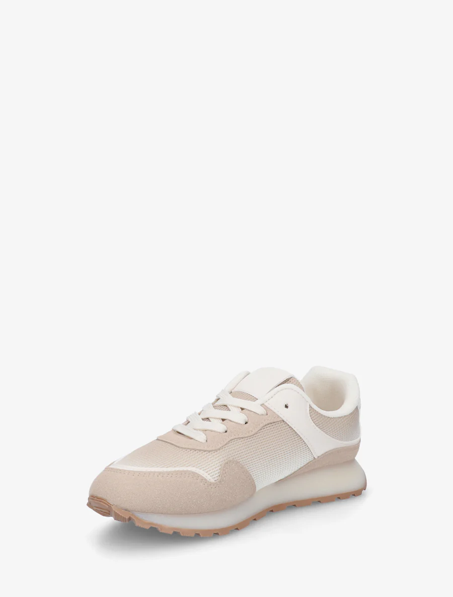 Canvas en suède sneakers met een rubberen zool. - Lichtmol - Image 3