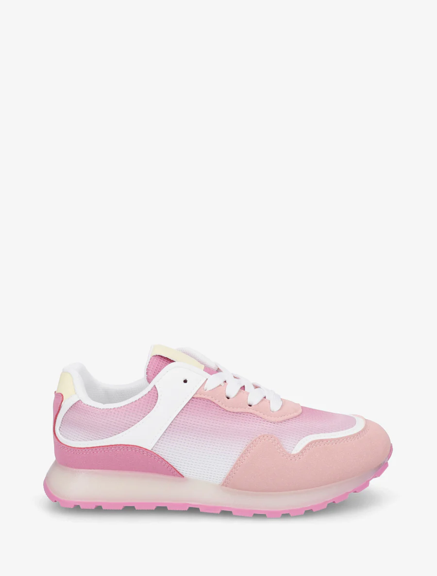 Canvas en suède sneakers met een rubberen zool. - Roos