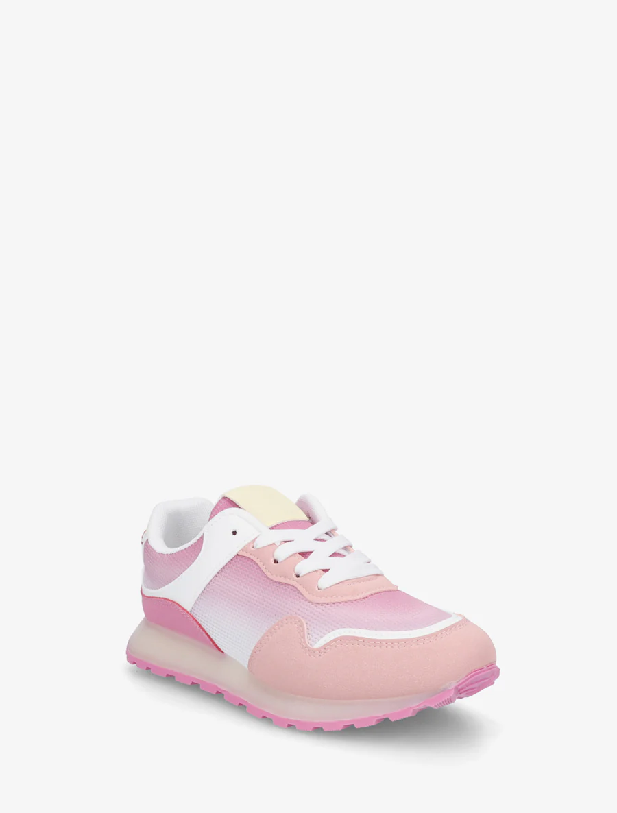 Canvas en suède sneakers met een rubberen zool. - Roos - Image 2