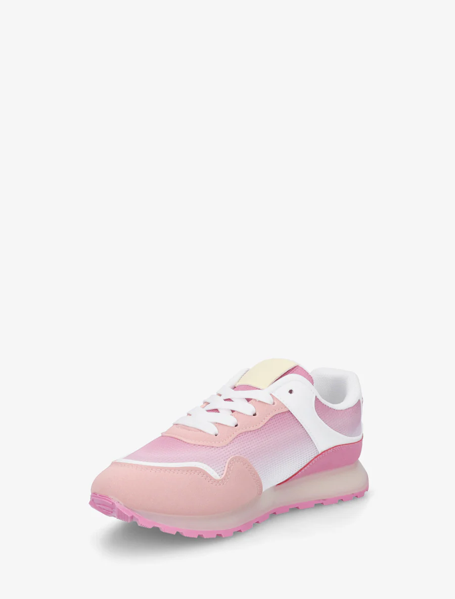 Canvas en suède sneakers met een rubberen zool. - Roos - Image 3