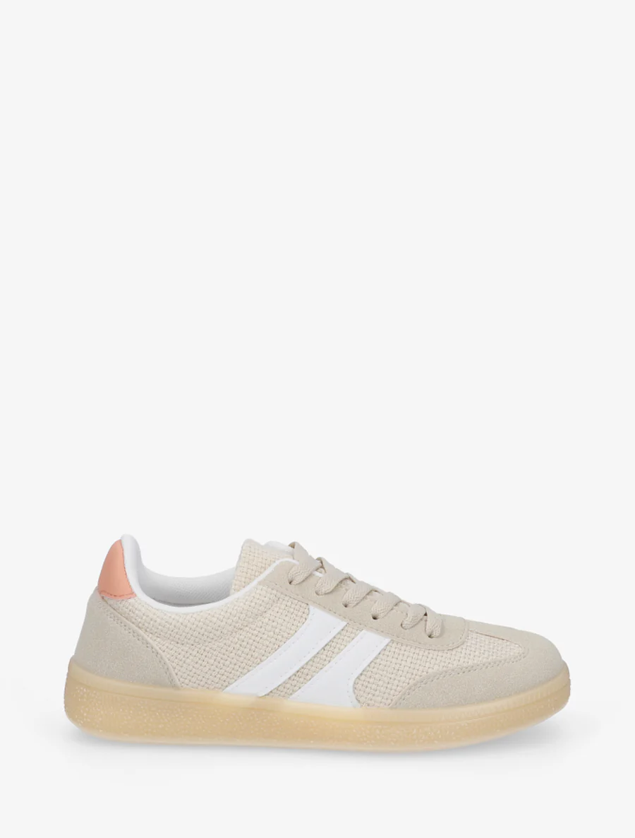 Canvas en suède sneakers - Beige