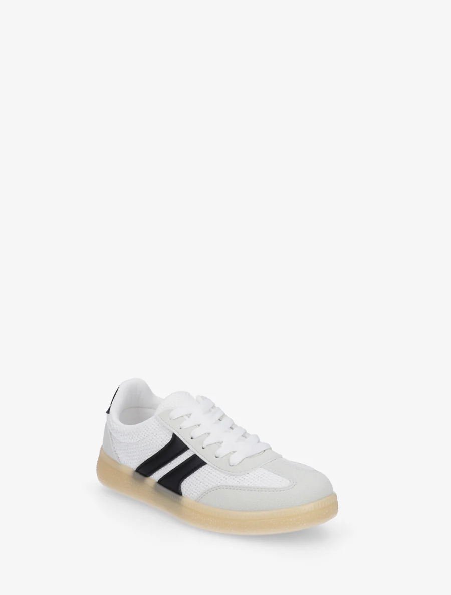 Canvas en suède sneakers - Lichtgrijs - Image 2