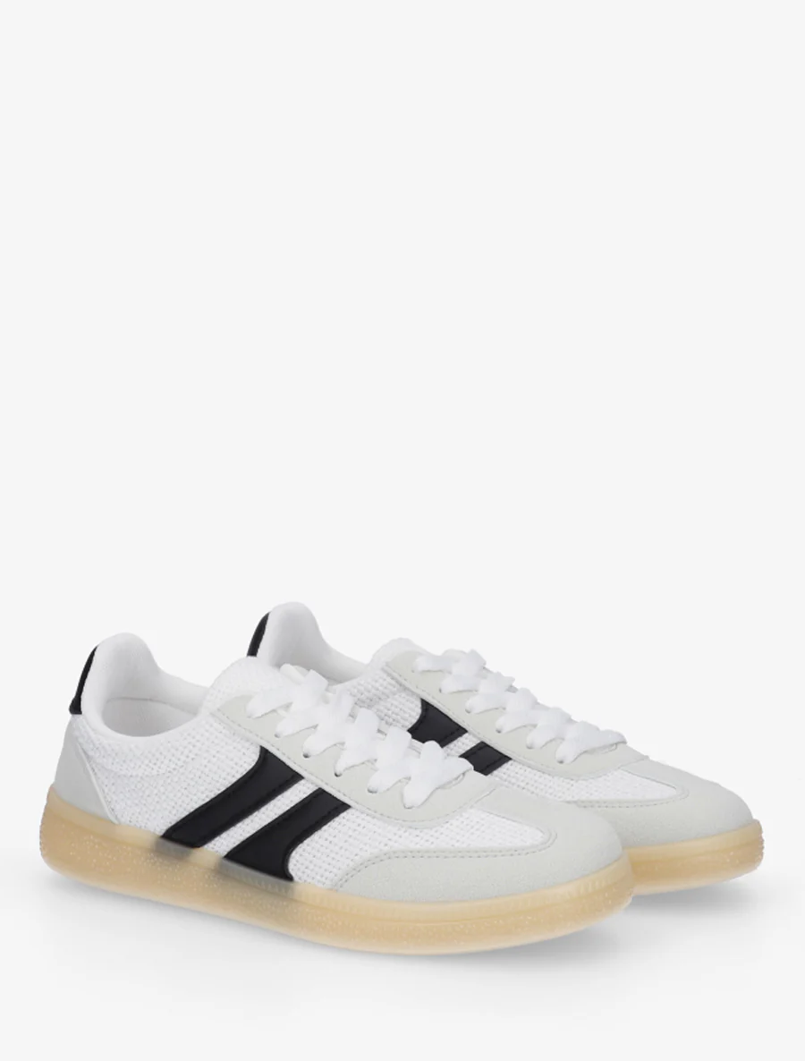 Canvas en suède sneakers - Lichtgrijs - Image 4