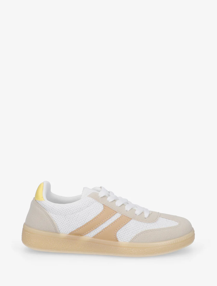 Canvas en suède sneakers - Wit