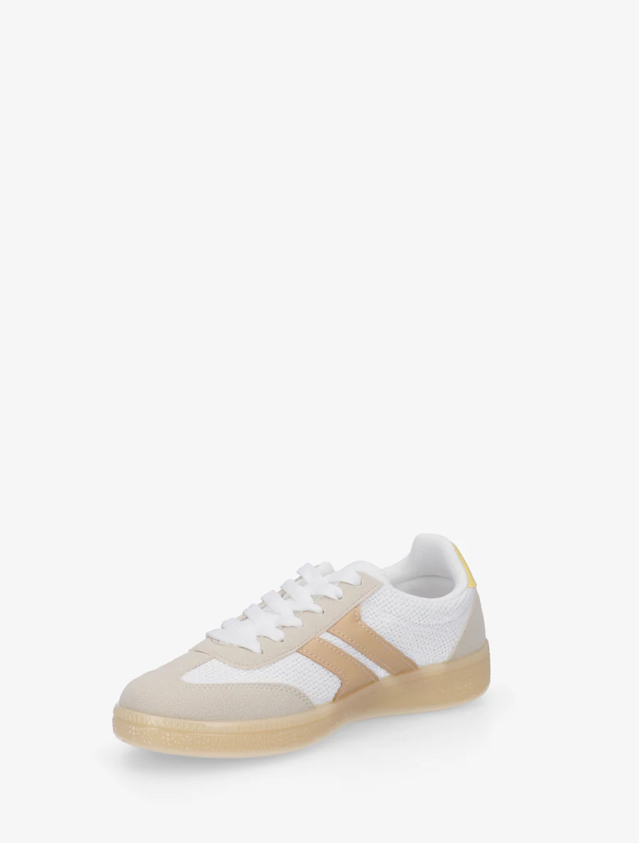 Canvas en suède sneakers - Wit - Image 3