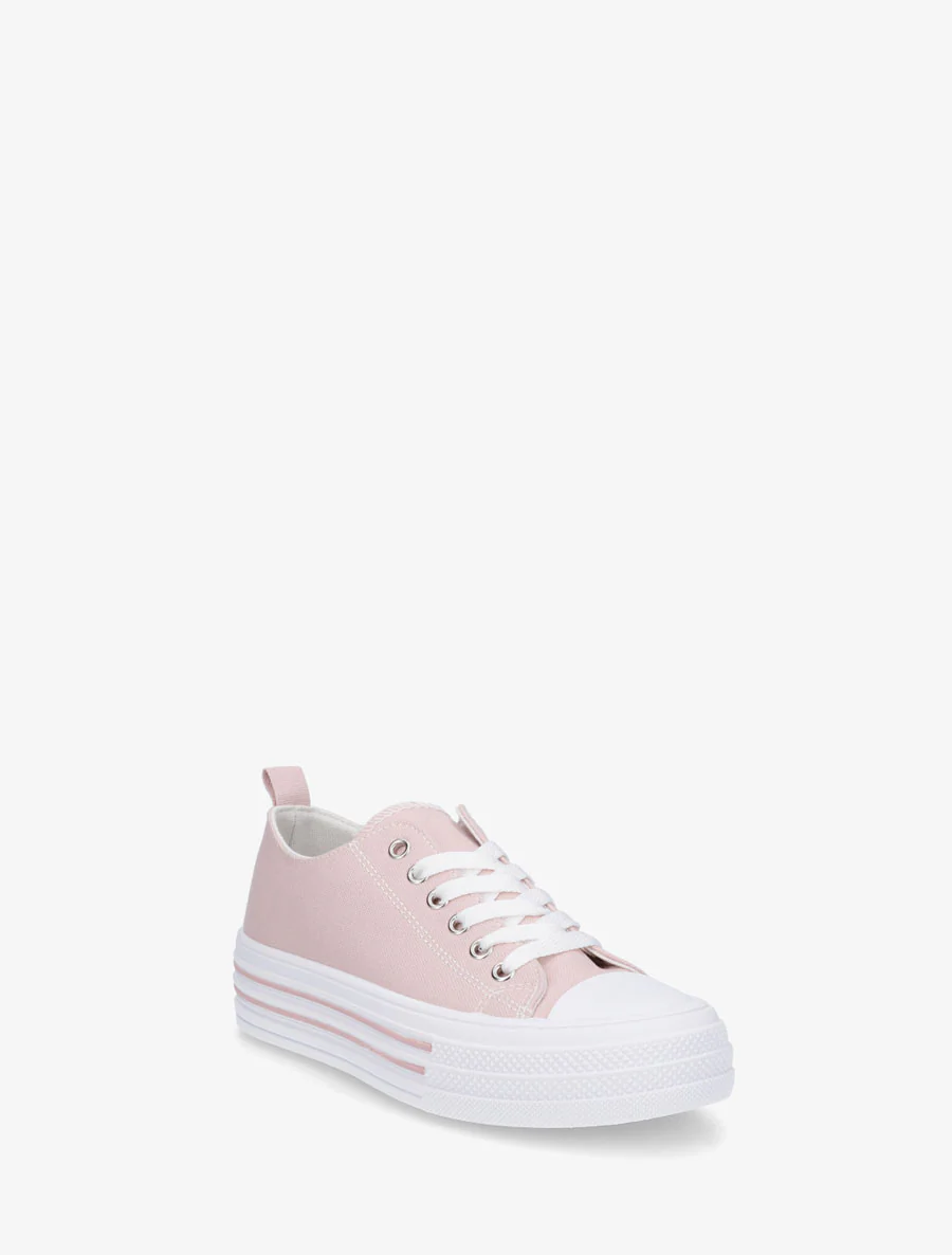 Canvas tennisschoenen met rubberen zool - Roos - Image 2