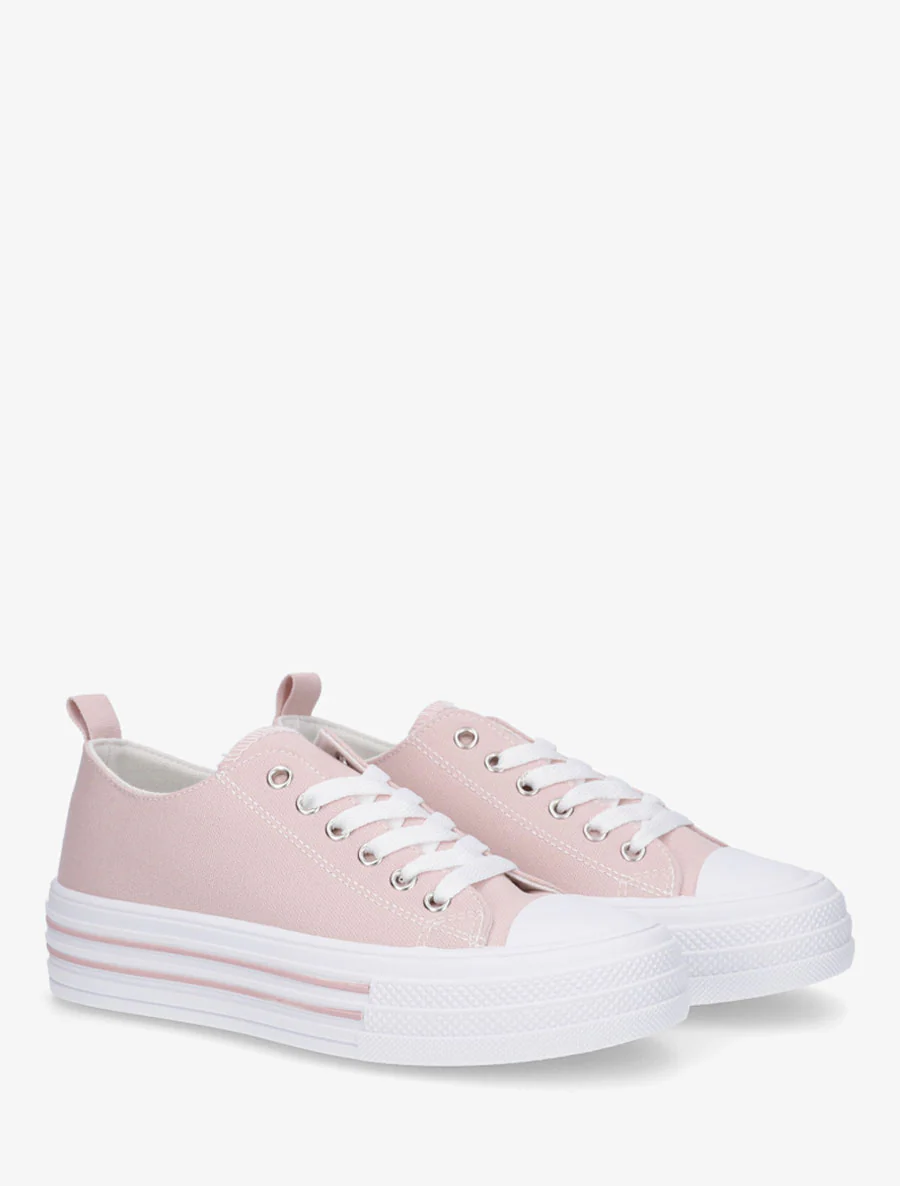 Canvas tennisschoenen met rubberen zool - Roos - Image 4
