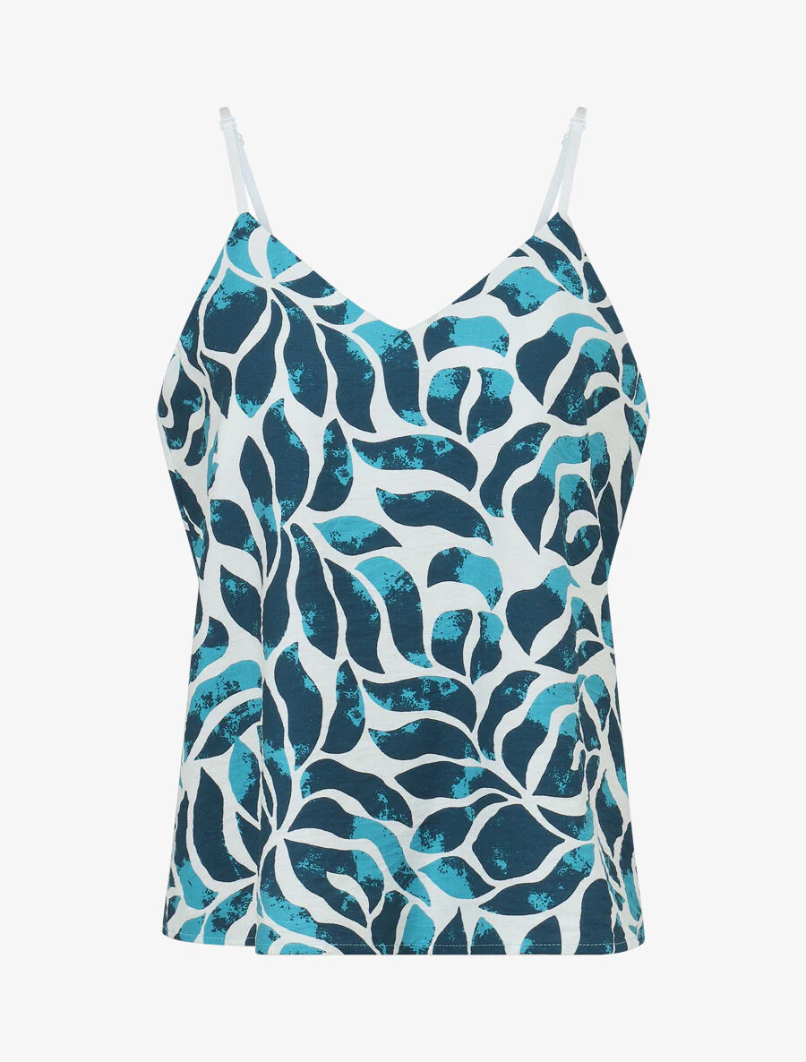 Caraco en broek met abstracte print - Turkoois - Image 2