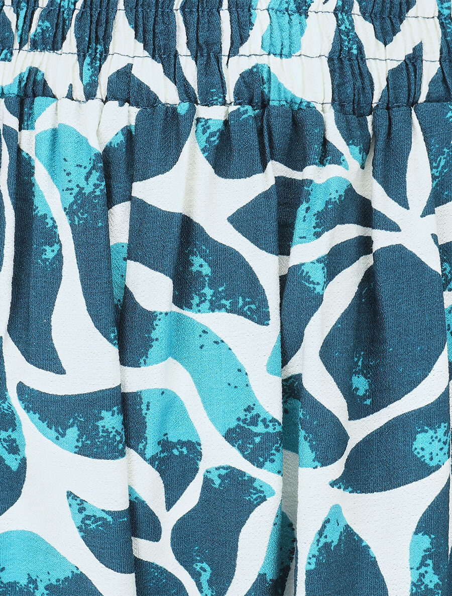 Caraco en broek met abstracte print - Turkoois - Image 6