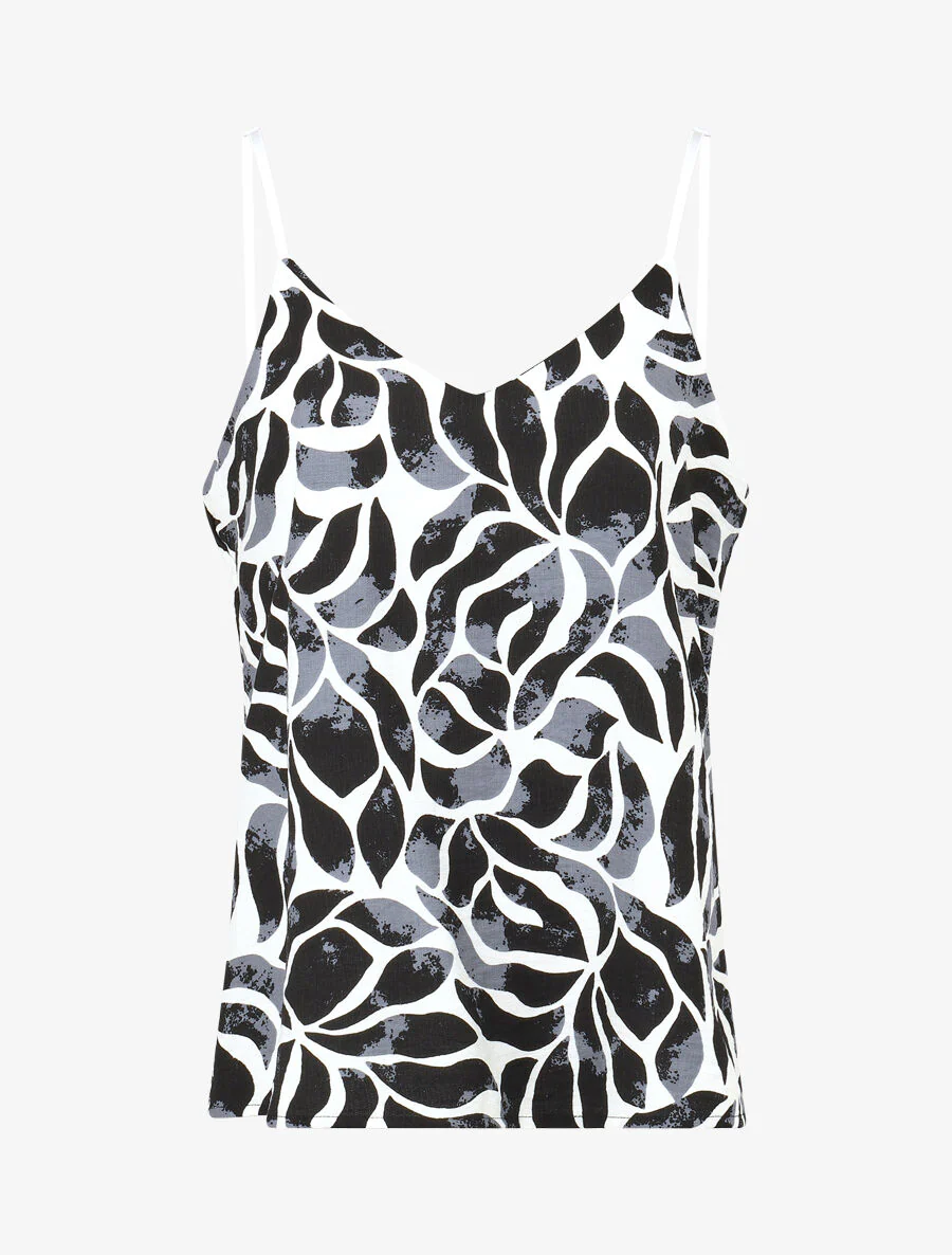 Caraco en broek met abstracte print - zwart - Image 2