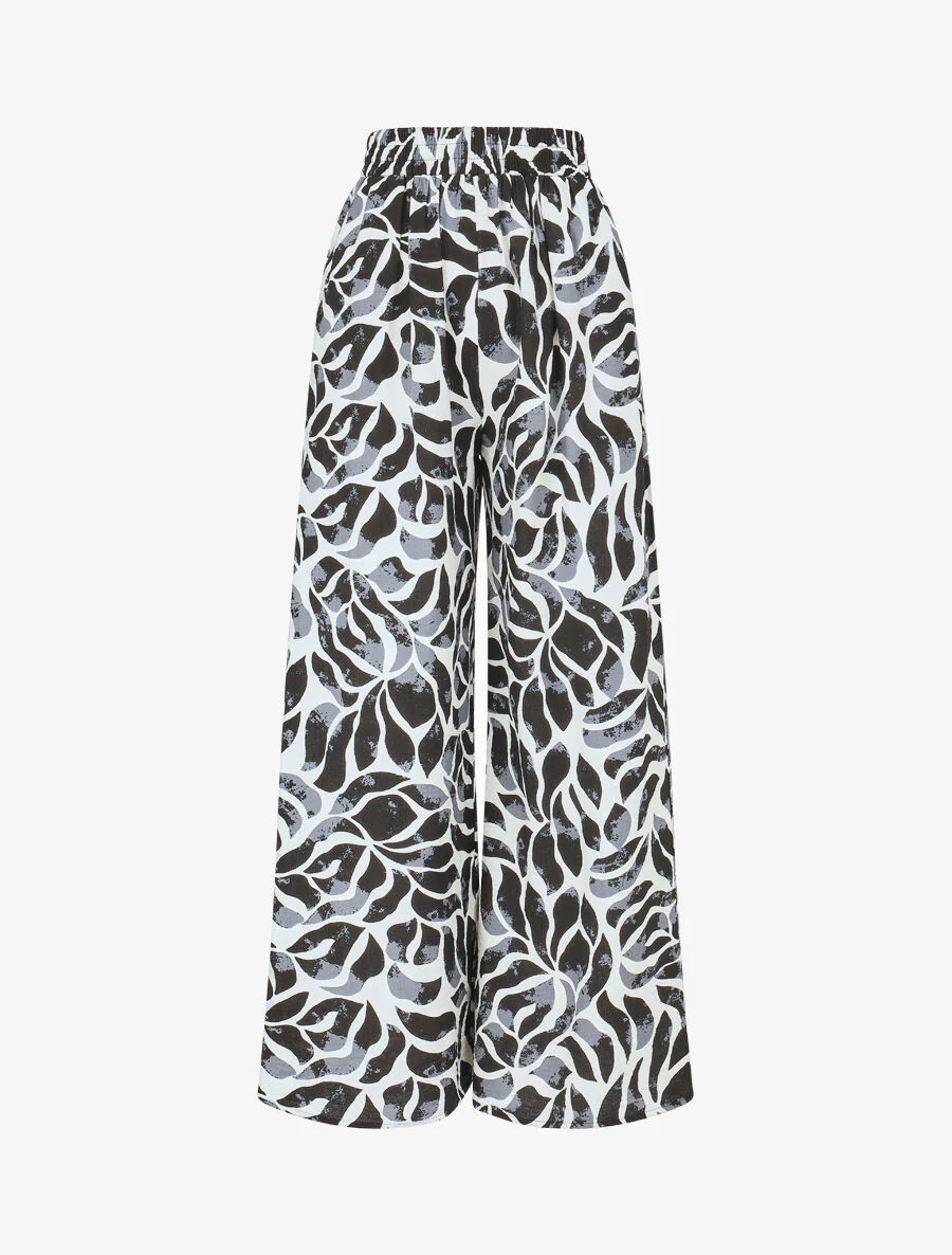 Caraco en broek met abstracte print - zwart - Image 4