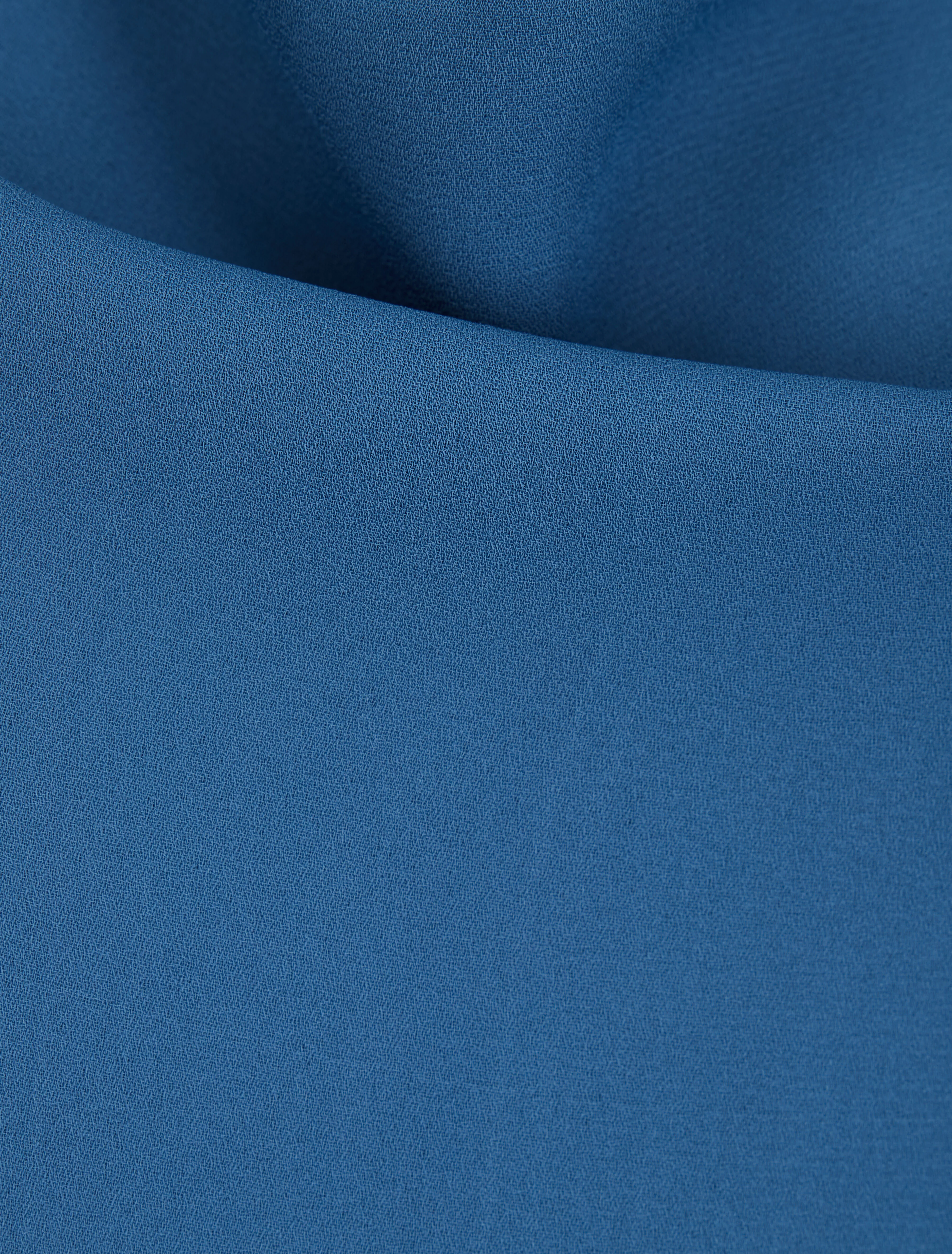Caraco in voile met watervalhals - Karrenblauw - Image 3