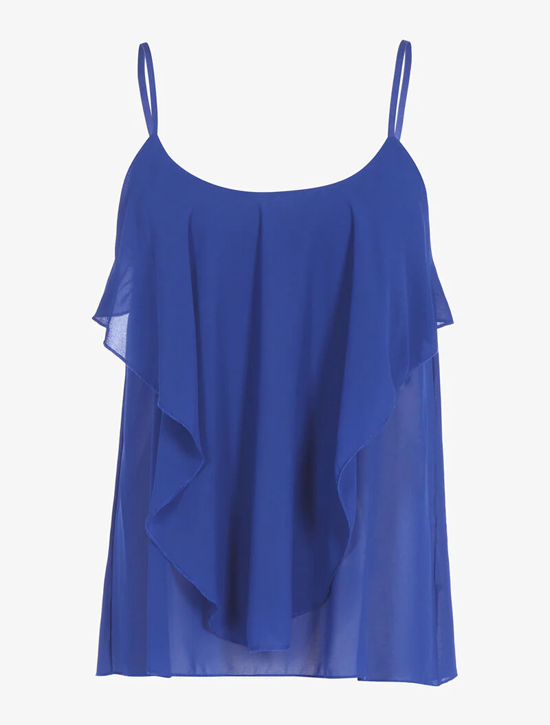 Caraco in voile met inzetstukken - blauw - Image 4