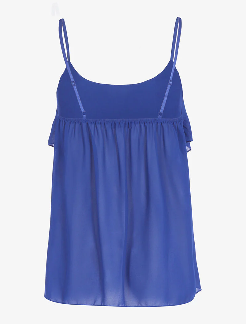 Caraco in voile met inzetstukken - blauw - Image 5