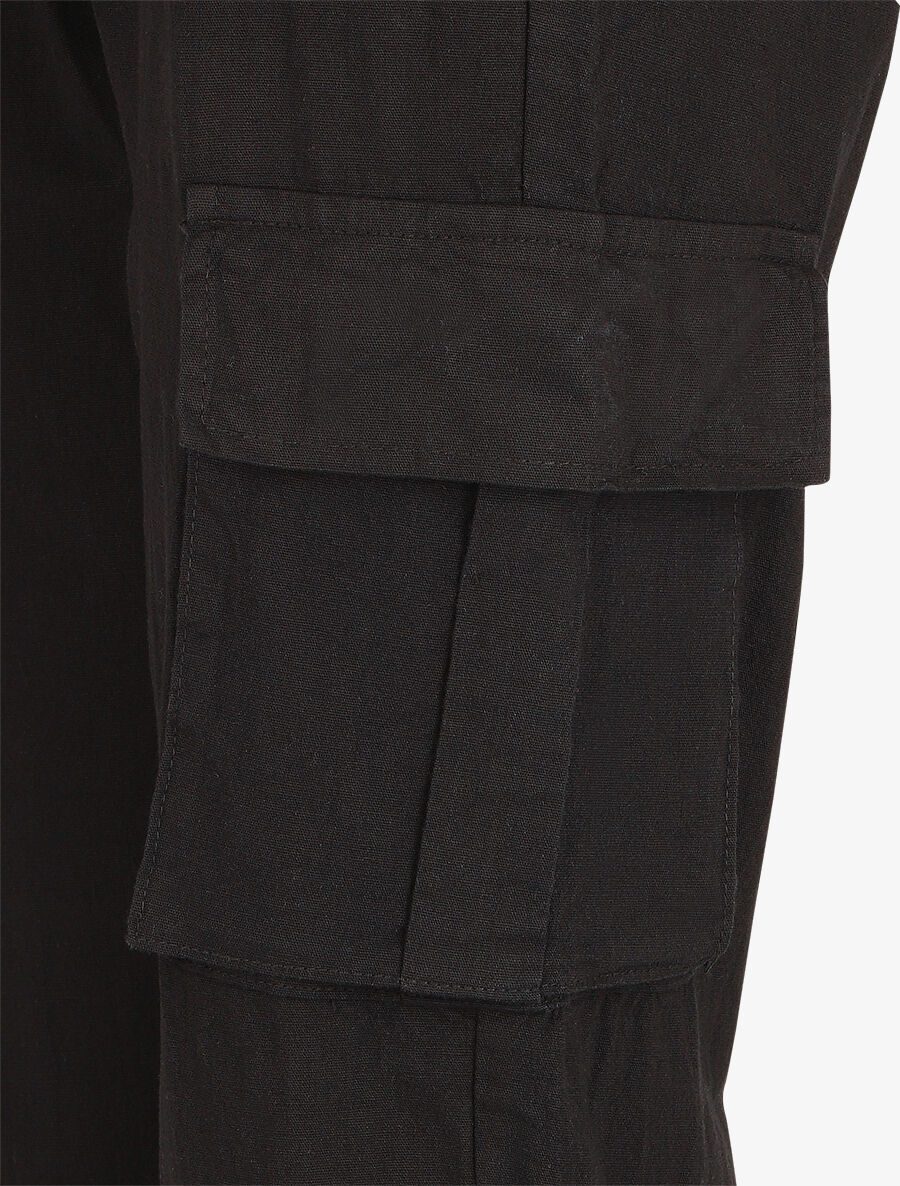 Cargo broek met hoge taille - Zwart - Image 3