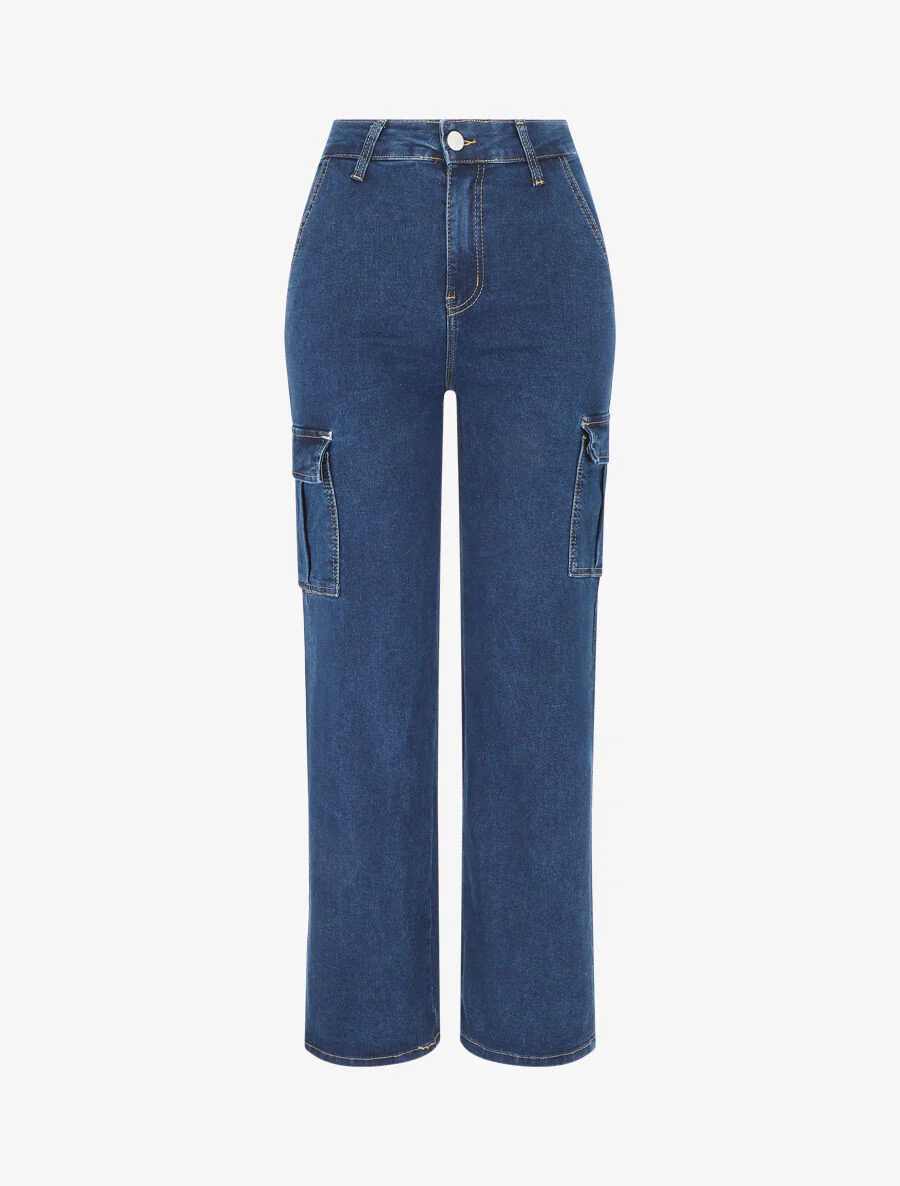 Cargo jeans in boyfriend stijl - blauw