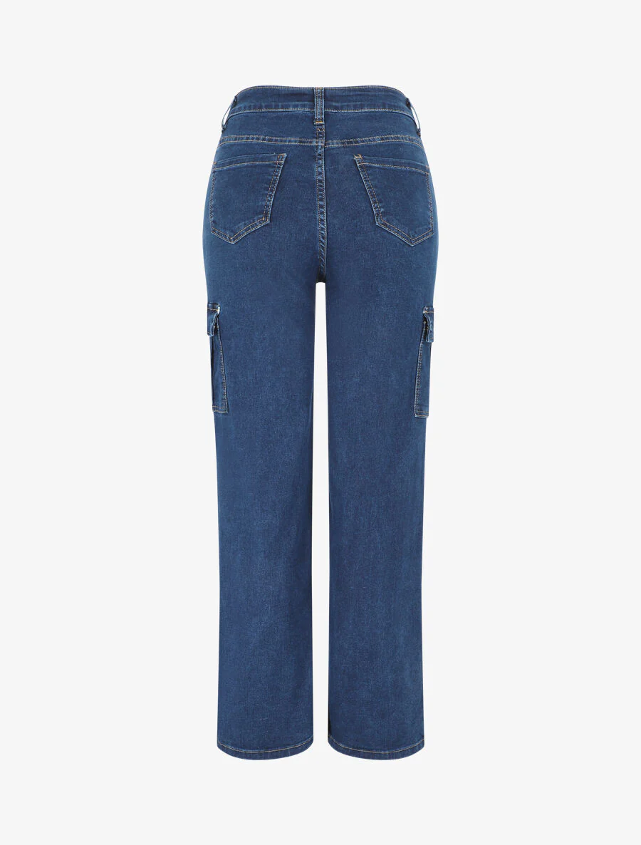 Cargo jeans in boyfriend stijl - blauw - Image 2