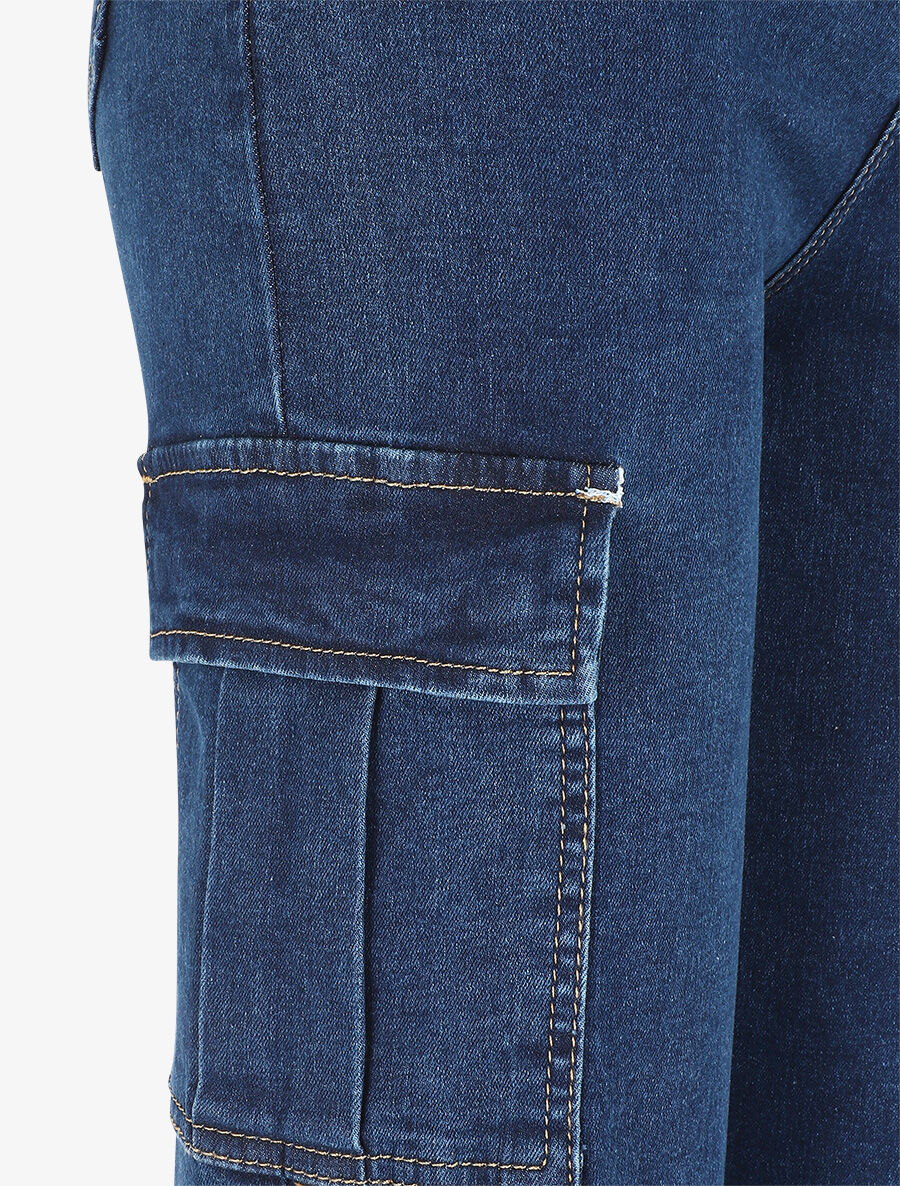 Cargo jeans in boyfriend stijl - blauw - Image 3