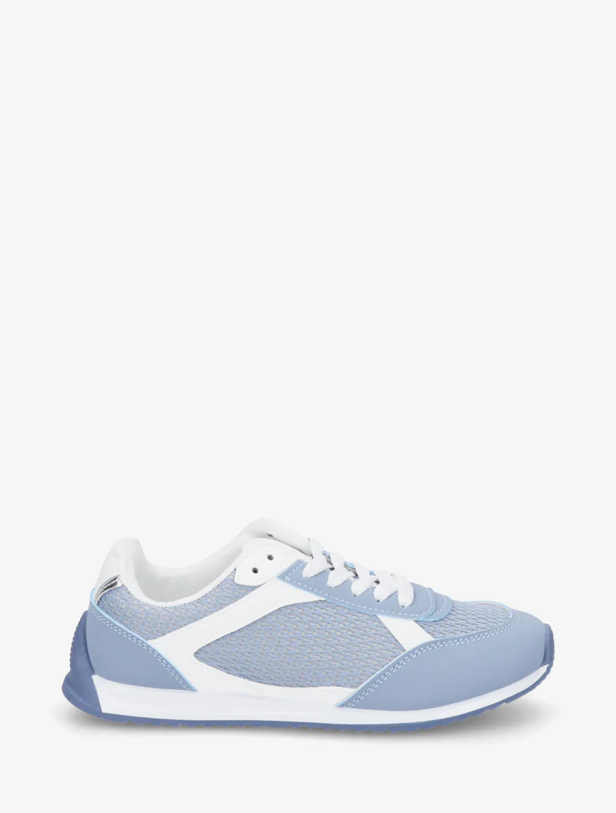 Casual sneakers van stof en imitatieleer - Blauw