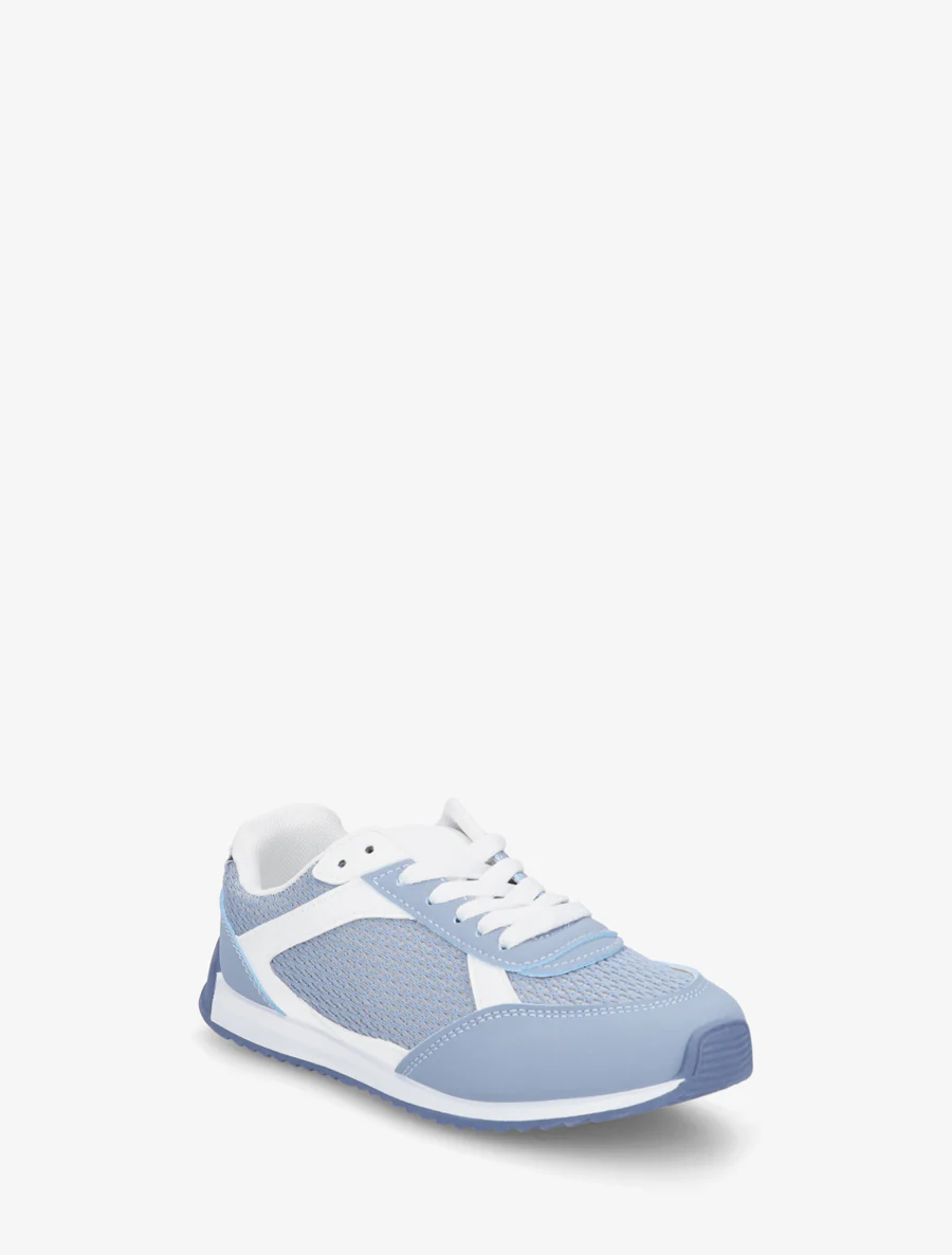 Casual sneakers van stof en imitatieleer - Blauw - Image 2