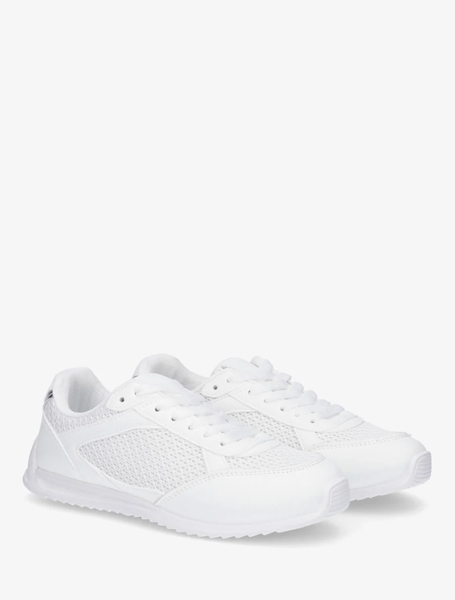 Casual sneakers van stof en imitatieleer - Wit - Image 4