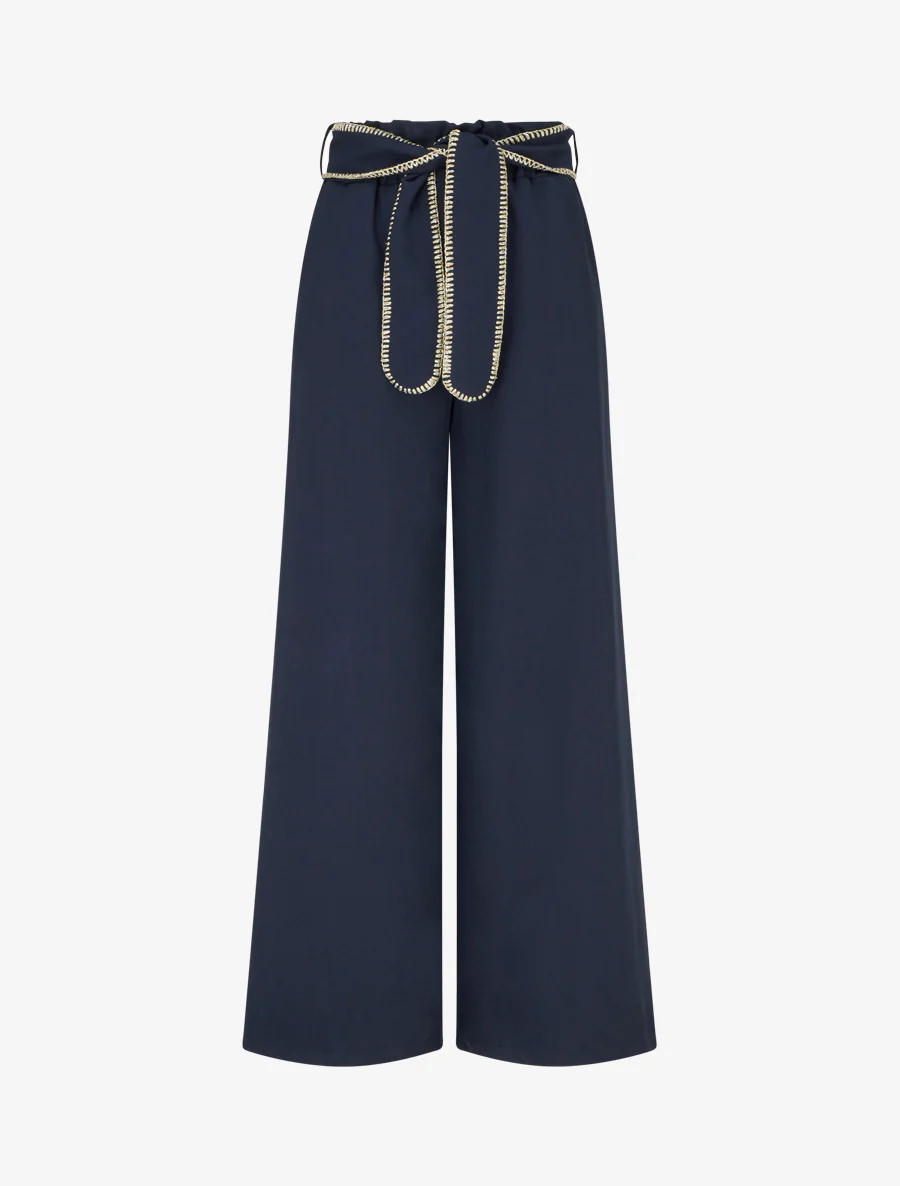 Ceintuurbroek met iriserend detail - Marine