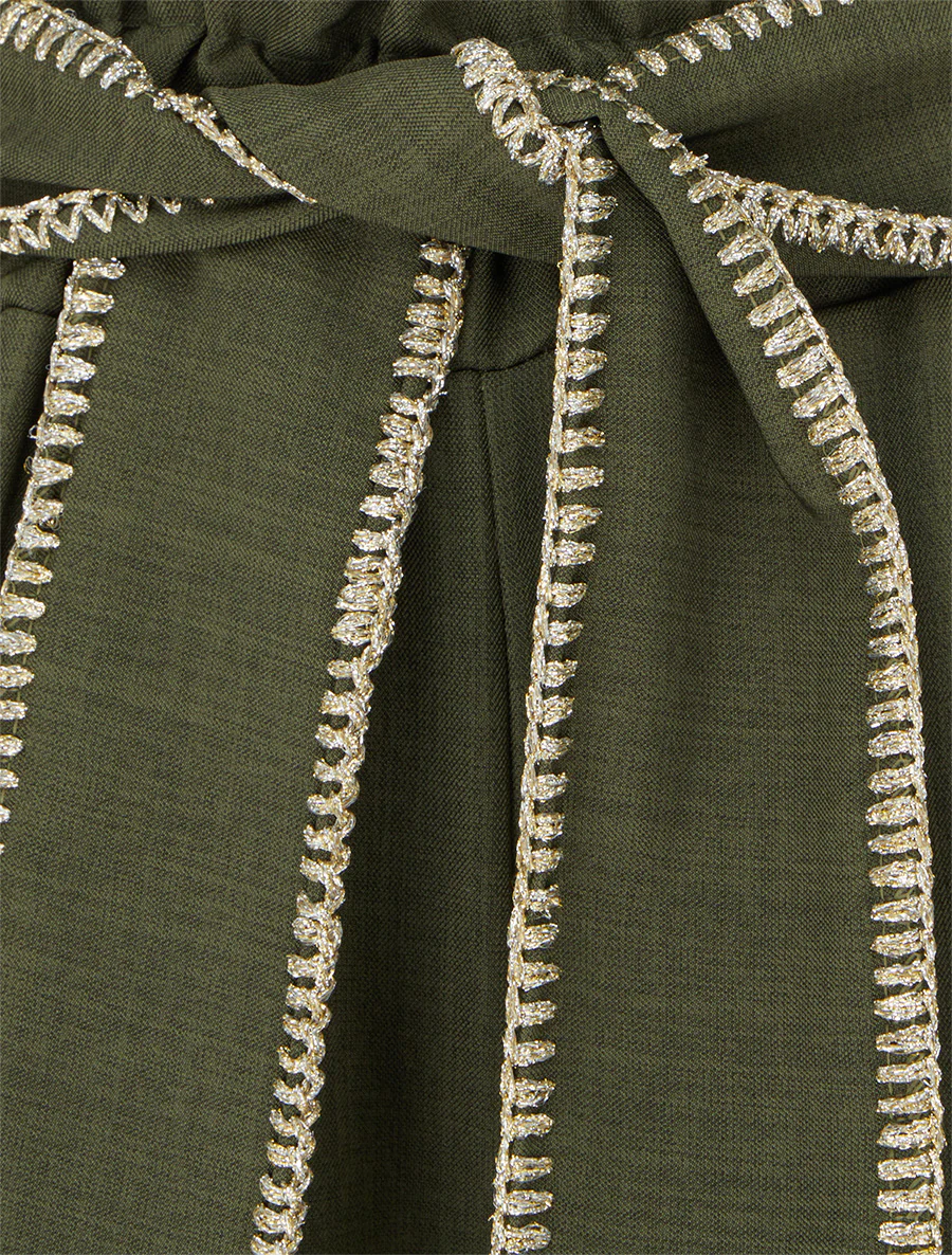 Ceintuurbroek met iriserend detail - Kaki - Image 3
