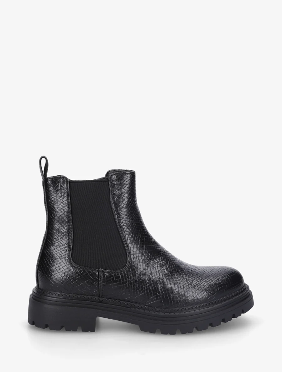 Chelsea boots met print in imitatieleer - Zwart