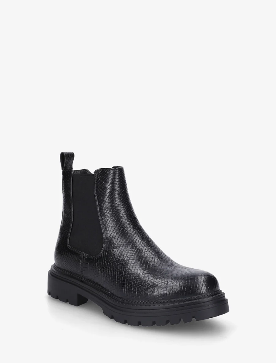Chelsea boots met print in imitatieleer - Zwart - Image 2
