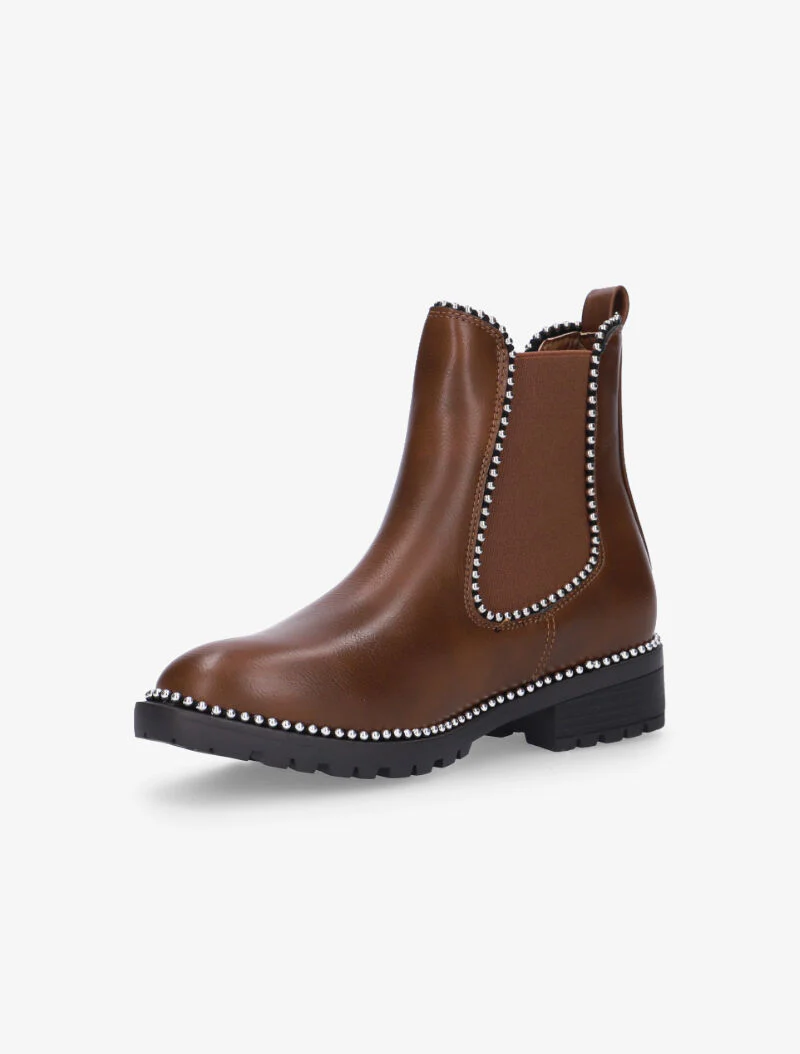Chelsea boots casual met kralen - bruin - Image 3