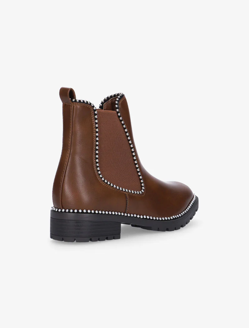Chelsea boots casual met kralen - bruin - Image 4