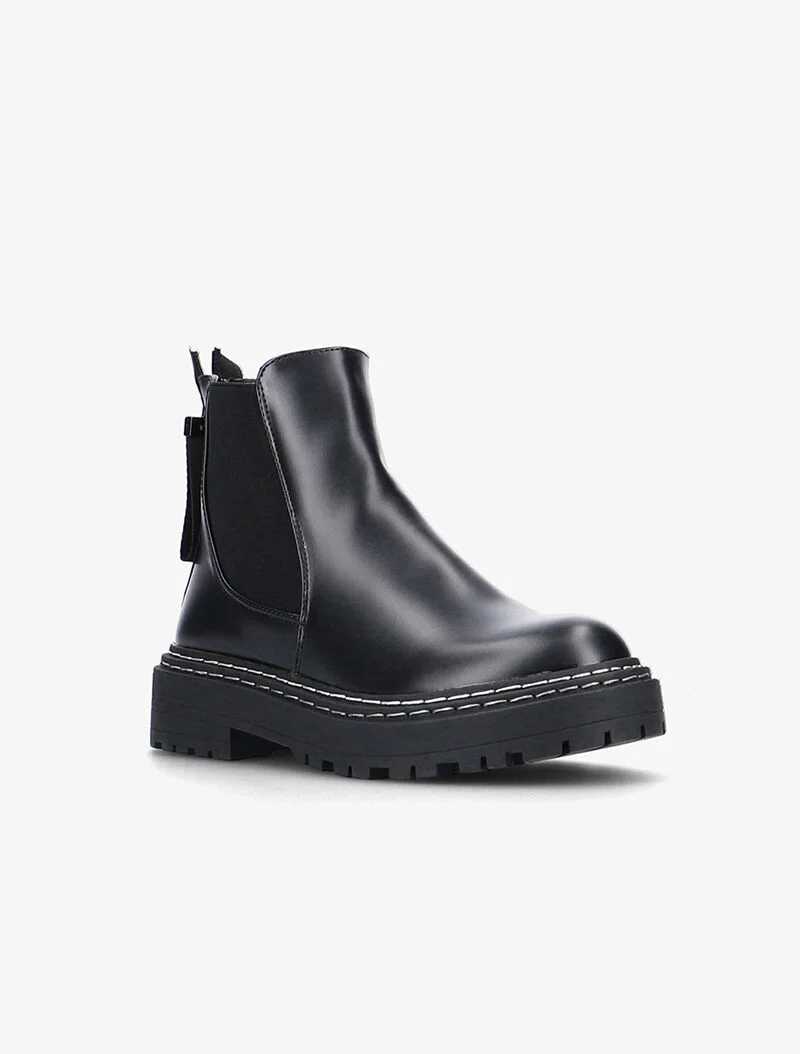Chelsea boots met dikke zool - zwart - Image 2