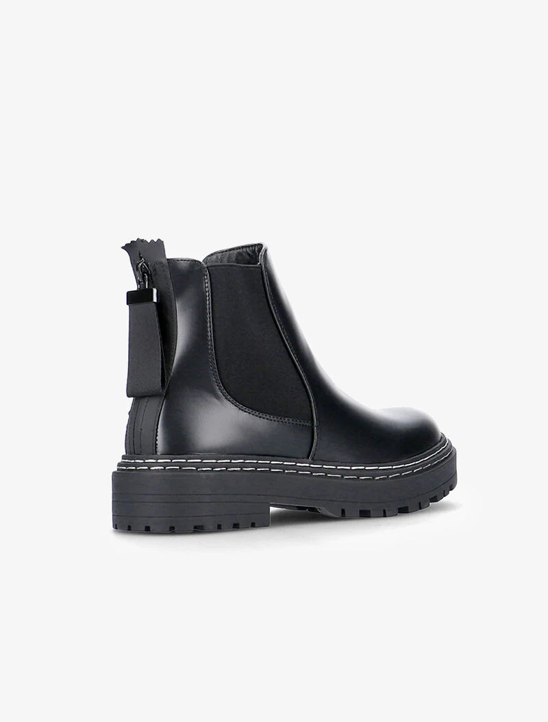 Chelsea boots met dikke zool - zwart - Image 4