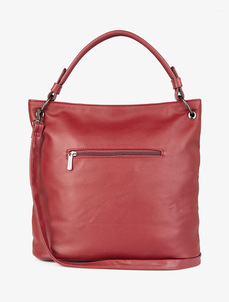 Gespijkerde shopper Katia - Rood - Image 3