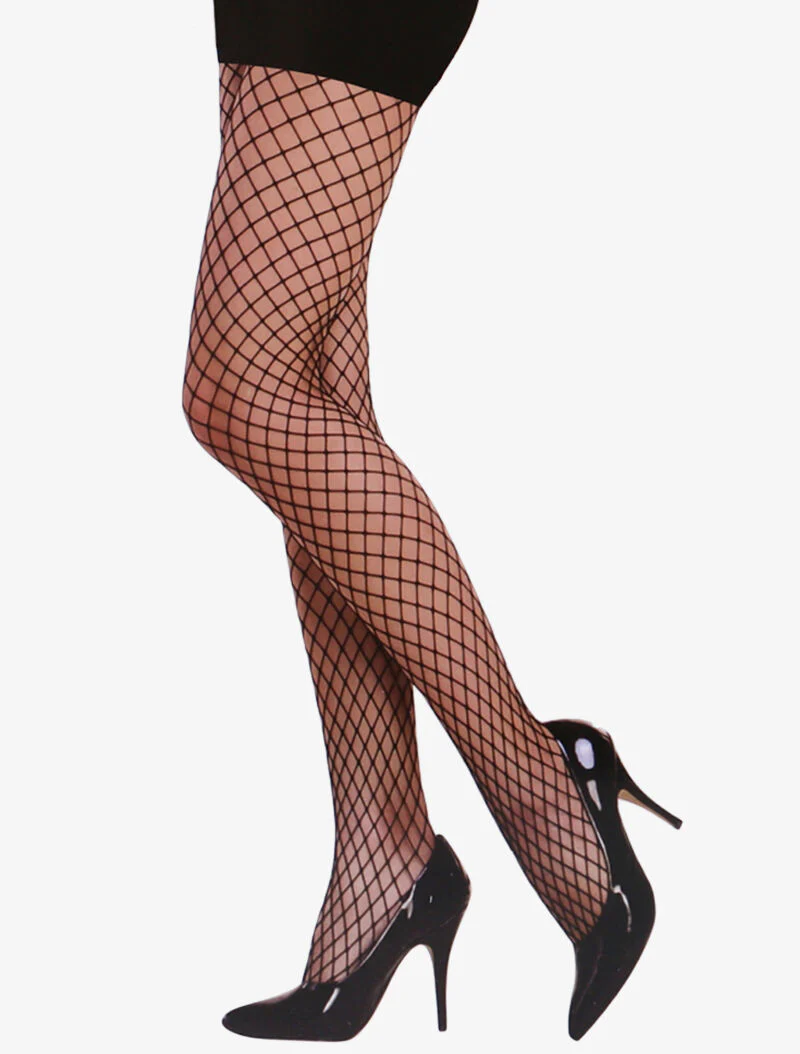 Netpanty's met grote mazen - zwart