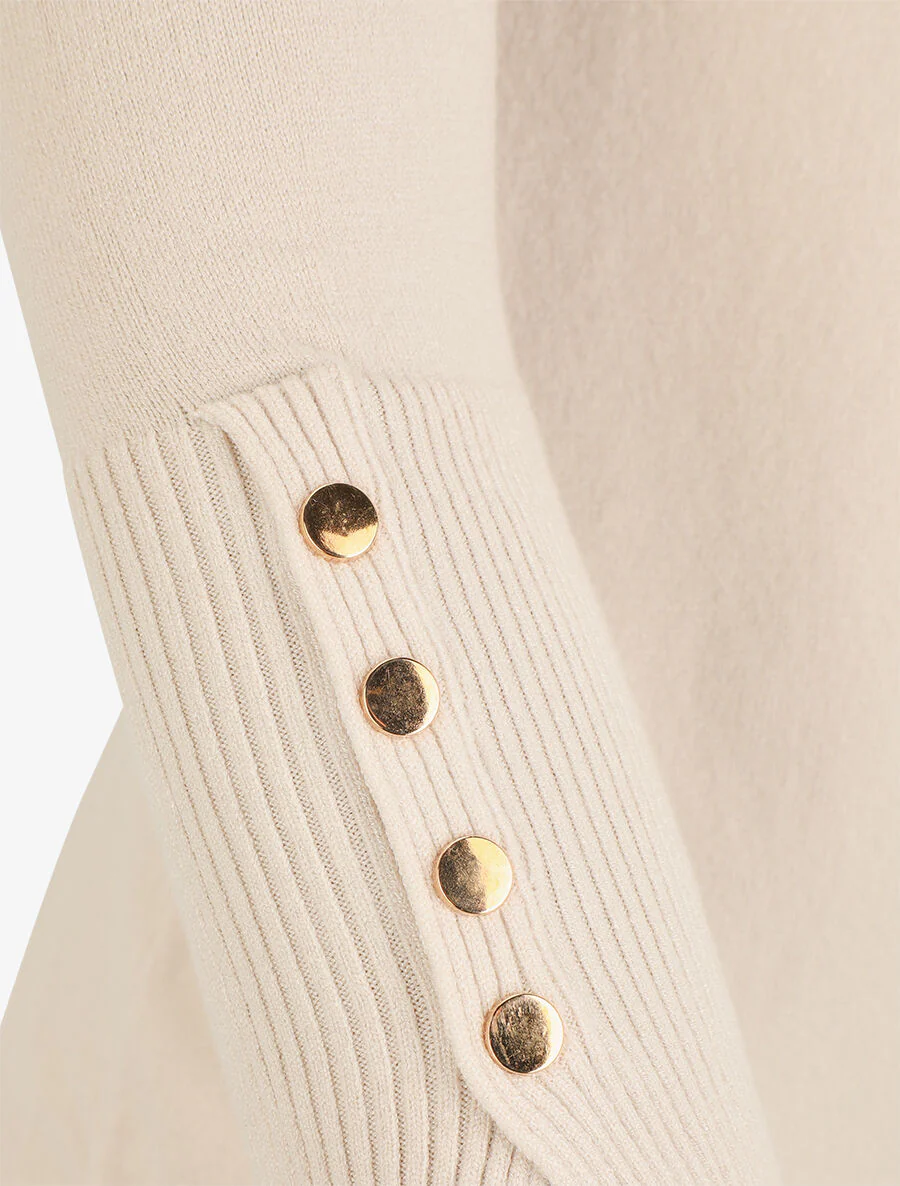 Coltrui met knopen onderaan de mouw - Beige - Image 3